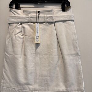 Topshop White Leather Belted Mini Skirt – Size UK 8 / US 4 / EUR 36 – NWT